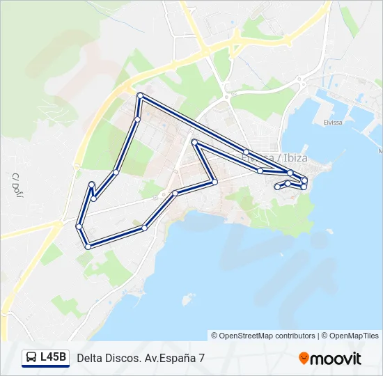 L45B Bus Line Map