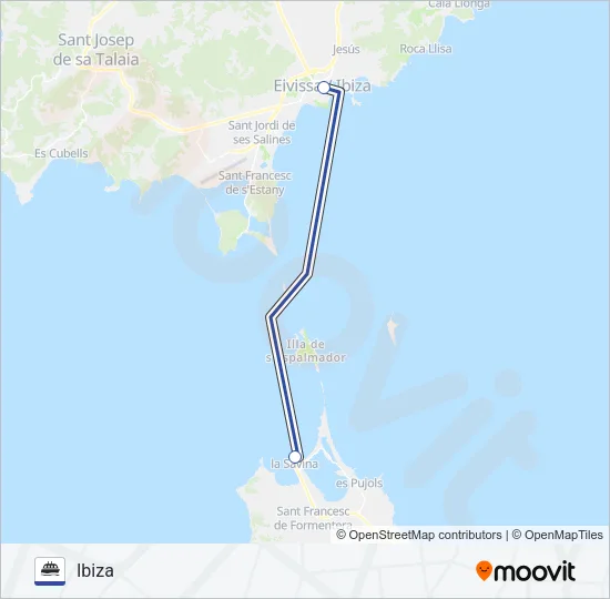 TRASMAPI (FOR-IBZ) Ferry Line Map