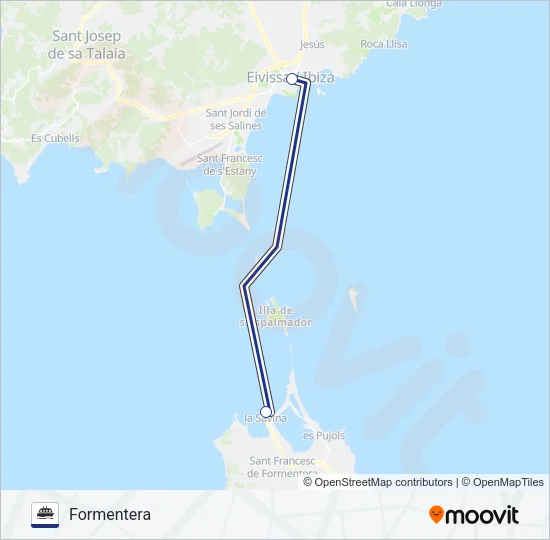 TRASMAPI (IBZ-FOR) Ferry Line Map