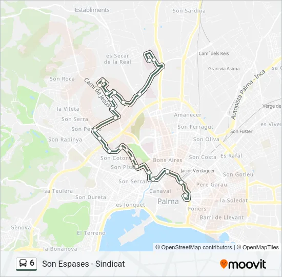 6 Bus Line Map