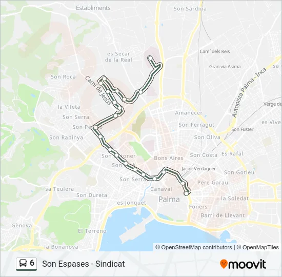 6 Bus Line Map