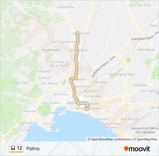 12 Bus Line Map