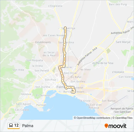 12 Bus Line Map