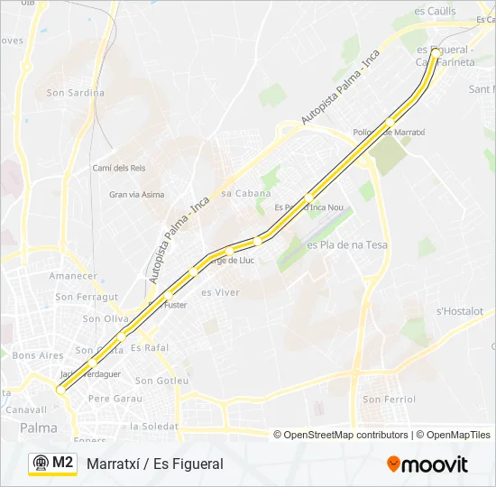 M2 Metro Line Map