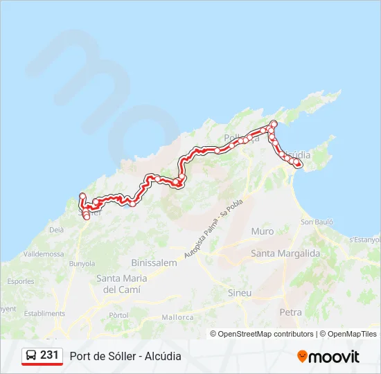 231 Bus Line Map