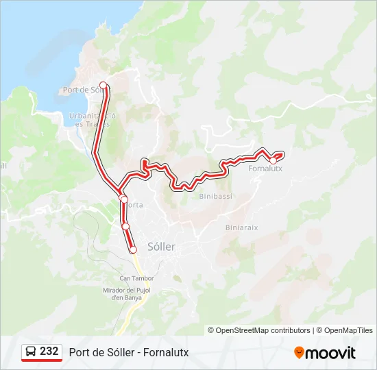 232 Bus Line Map
