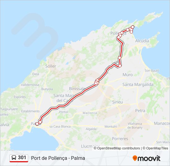 301 Bus Line Map