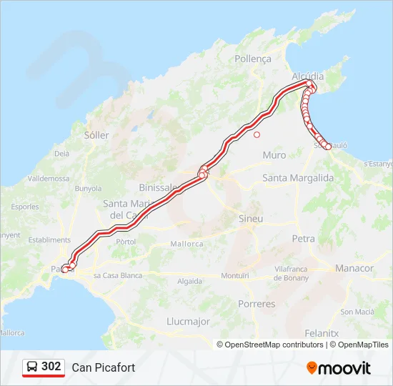 302 Bus Line Map