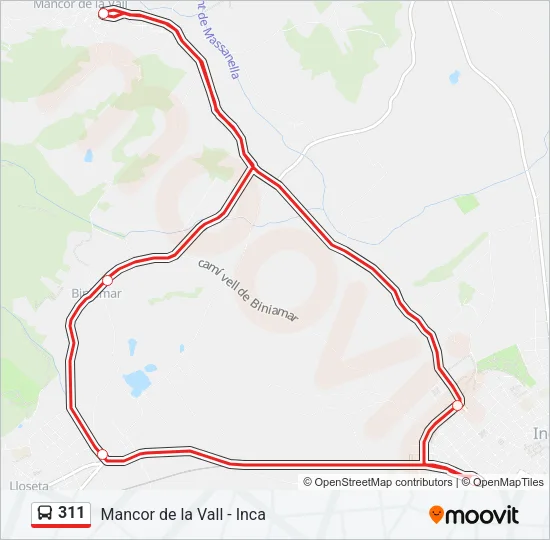 311 Bus Line Map