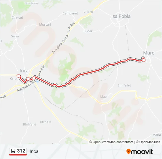 312 Bus Line Map