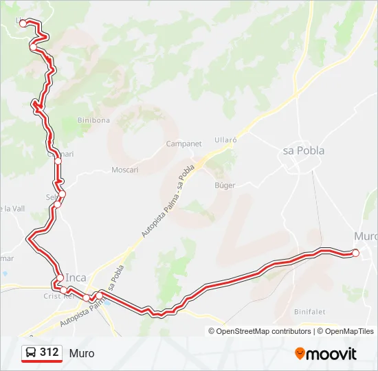 312 Bus Line Map