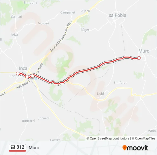 312 Bus Line Map