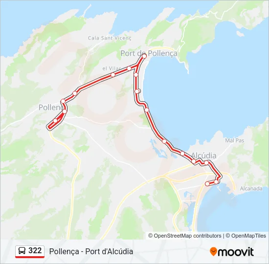 322 Bus Line Map