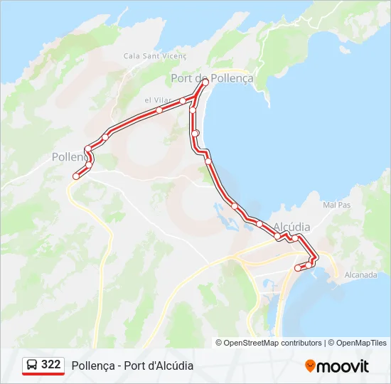 322 Bus Line Map