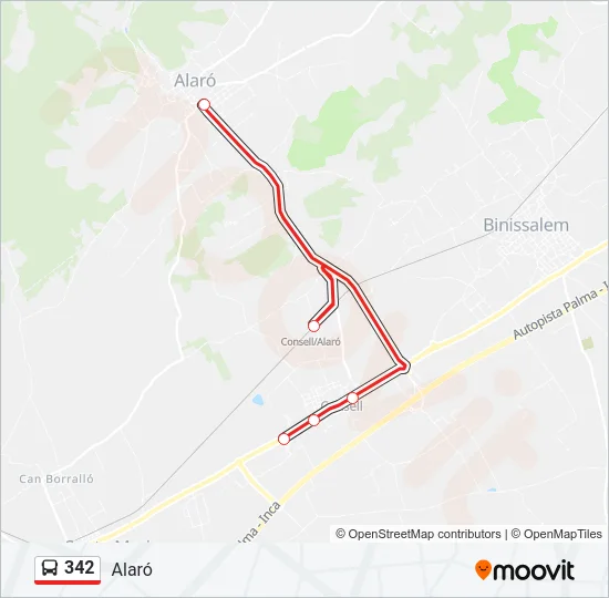 342 Bus Line Map