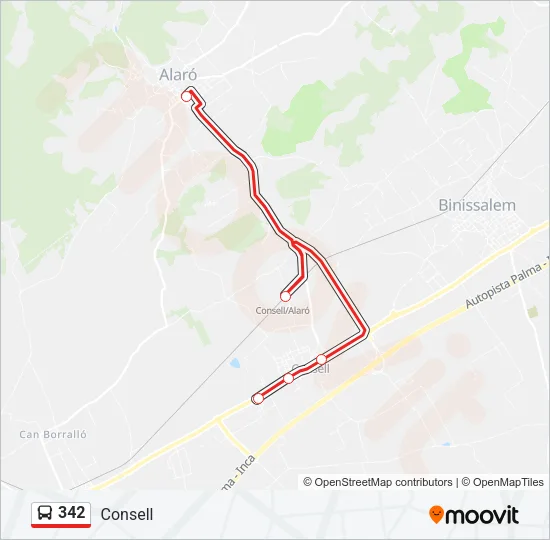 342 Bus Line Map
