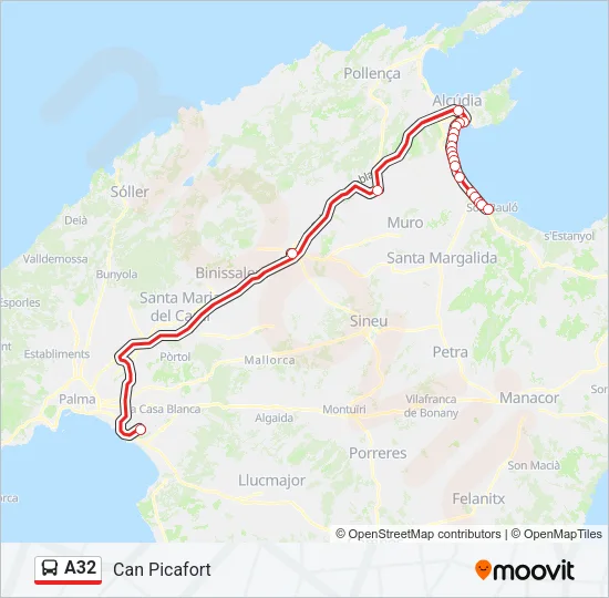 A32 Bus Line Map