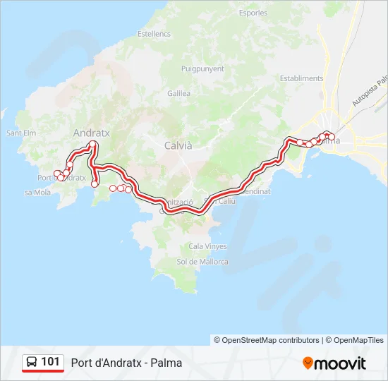 101 Bus Line Map