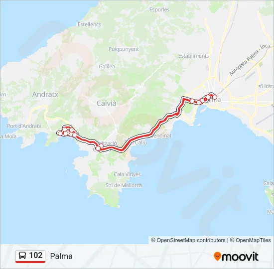 102 Bus Line Map