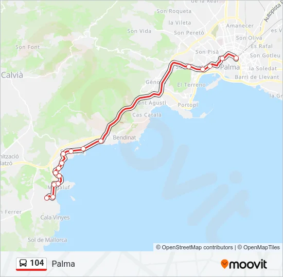104 Bus Line Map