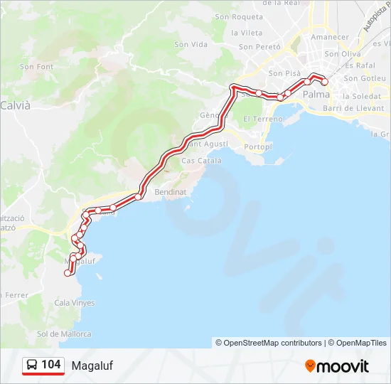 104 Bus Line Map