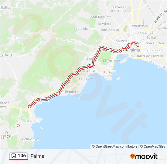 106 Bus Line Map