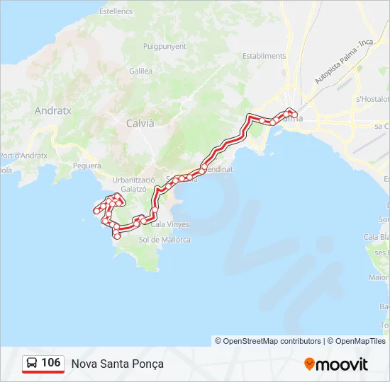 106 Bus Line Map