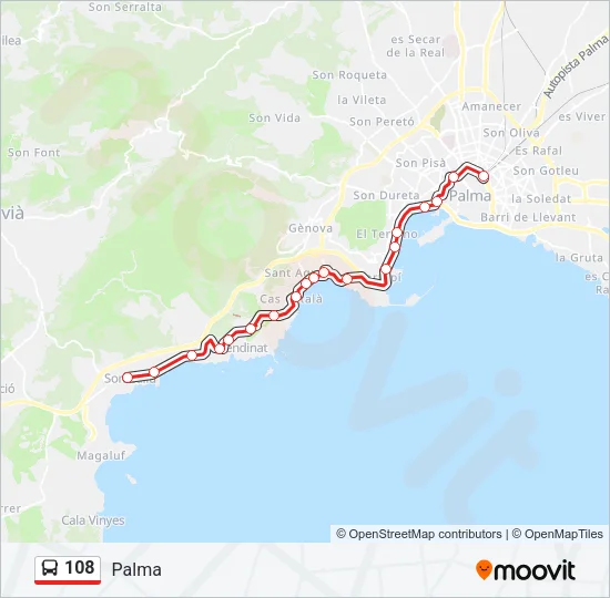 108 Bus Line Map