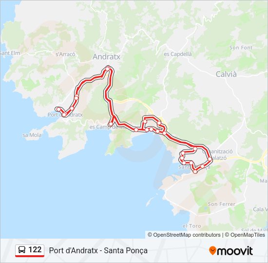 Mapa de 122 de autobús