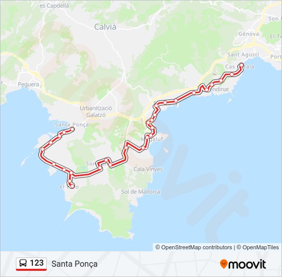 Mapa de 123 de autobús