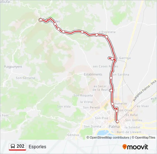 202 Bus Line Map