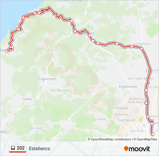 202 Bus Line Map