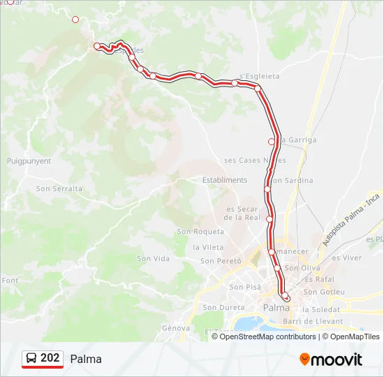 202 Bus Line Map