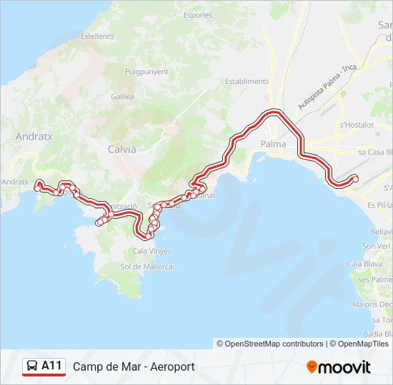 A11 Bus Line Map