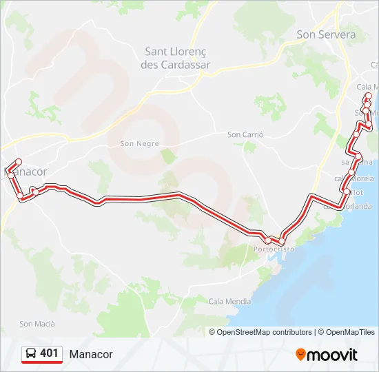 401 Bus Line Map