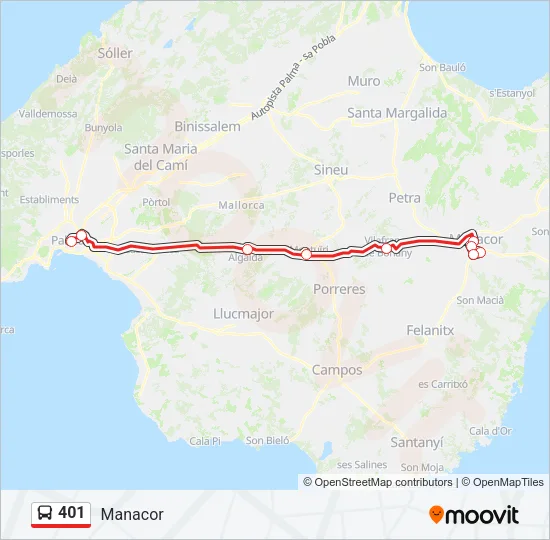 401 Bus Line Map