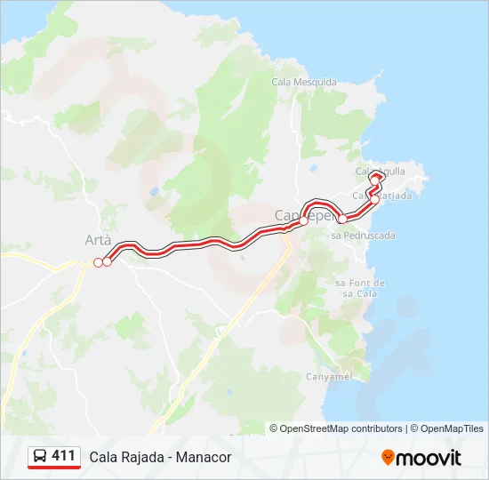 411 Bus Line Map
