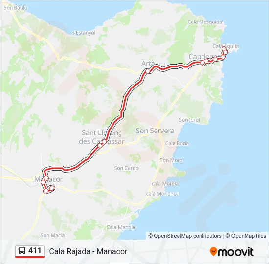 411 Bus Line Map