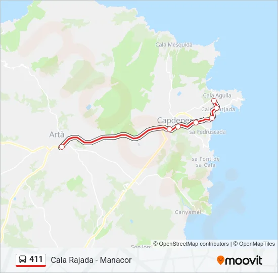 411 Bus Line Map