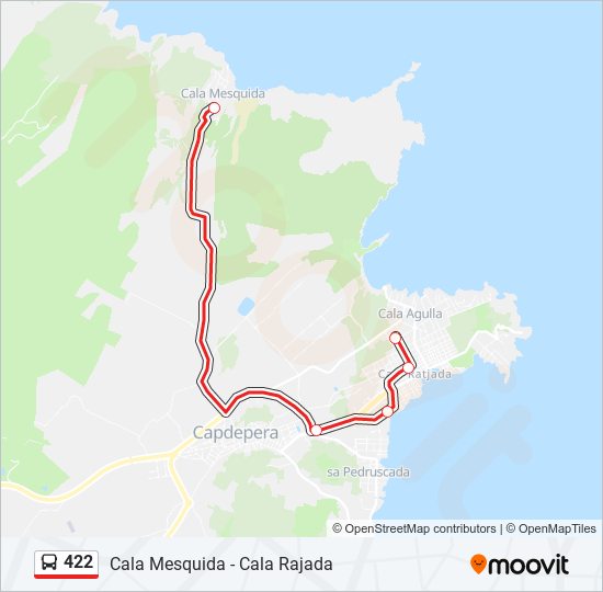 Mapa de 422 de autobús