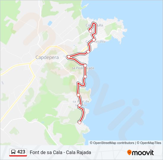 Mapa de 423 de autobús