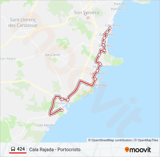 424 Bus Line Map
