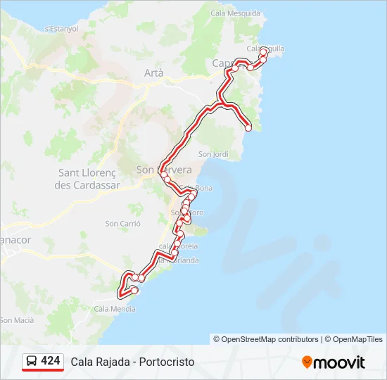 424 Bus Line Map
