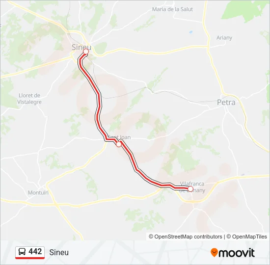 442 Bus Line Map