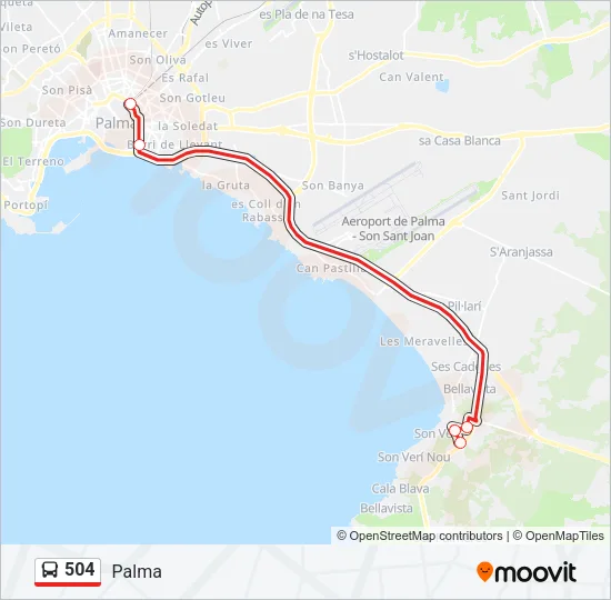 504 Bus Line Map