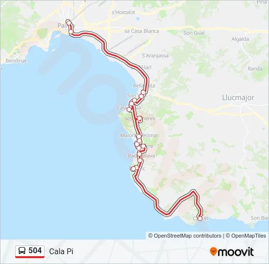 504 Bus Line Map