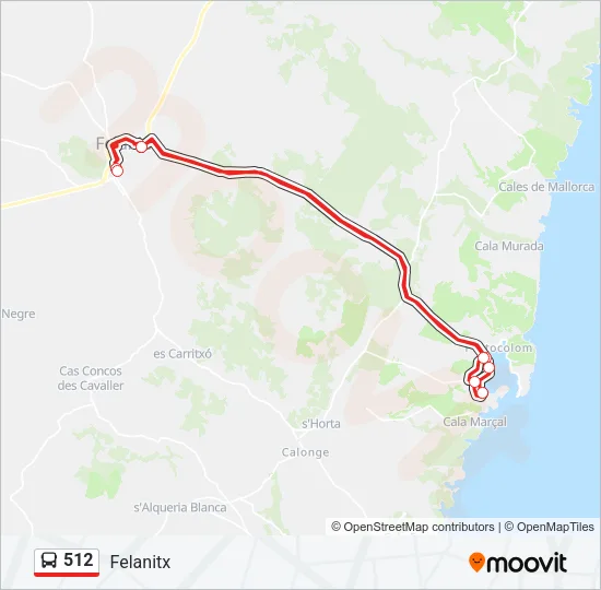 512 Bus Line Map