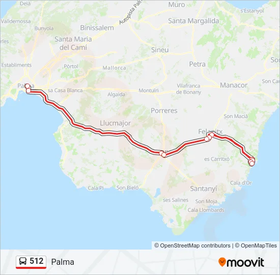 512 Bus Line Map