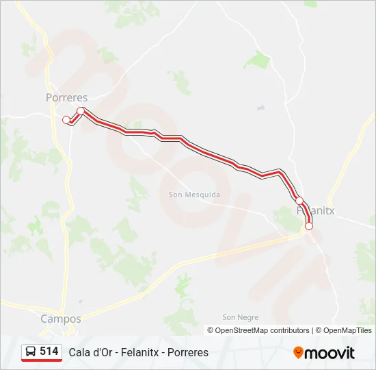 514 Bus Line Map