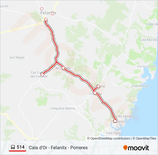 514 Bus Line Map